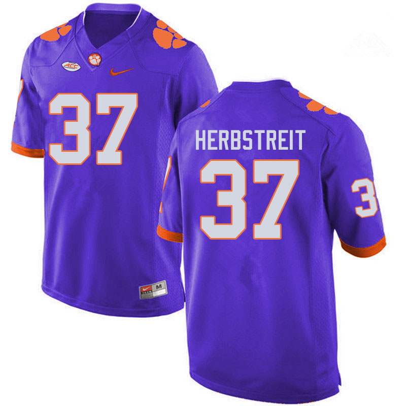 Men #37 Jake Herbstreit Clemson Tigers College Football Jerseys Sale-Purple - Click Image to Close